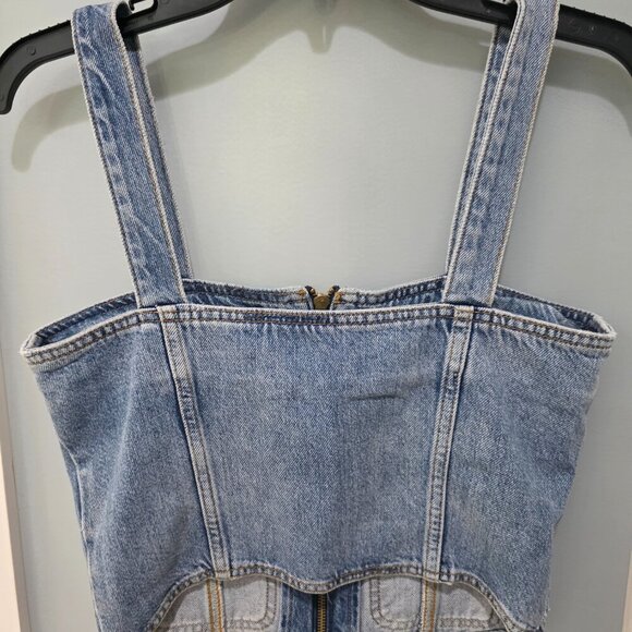 Liu Jo Milano Designer Jean Top & Skirt Set Women’s Size 6/27 Blue Denim - Picture 8 of 16